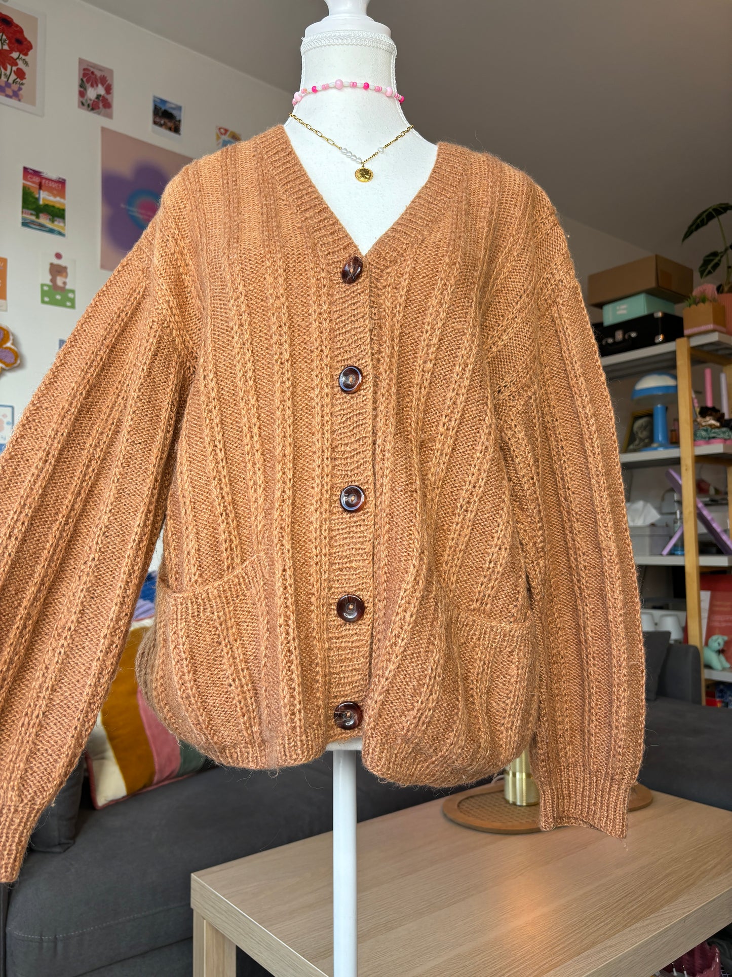 Cardigan tricoté main - L/XL